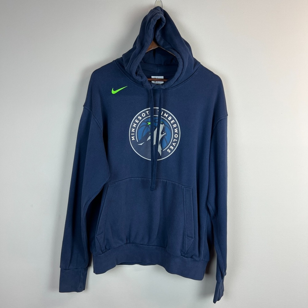 Nike Minnesota Timberwolves Hoodie Sweatshirt Men Large Navy NBA Basketball Logo